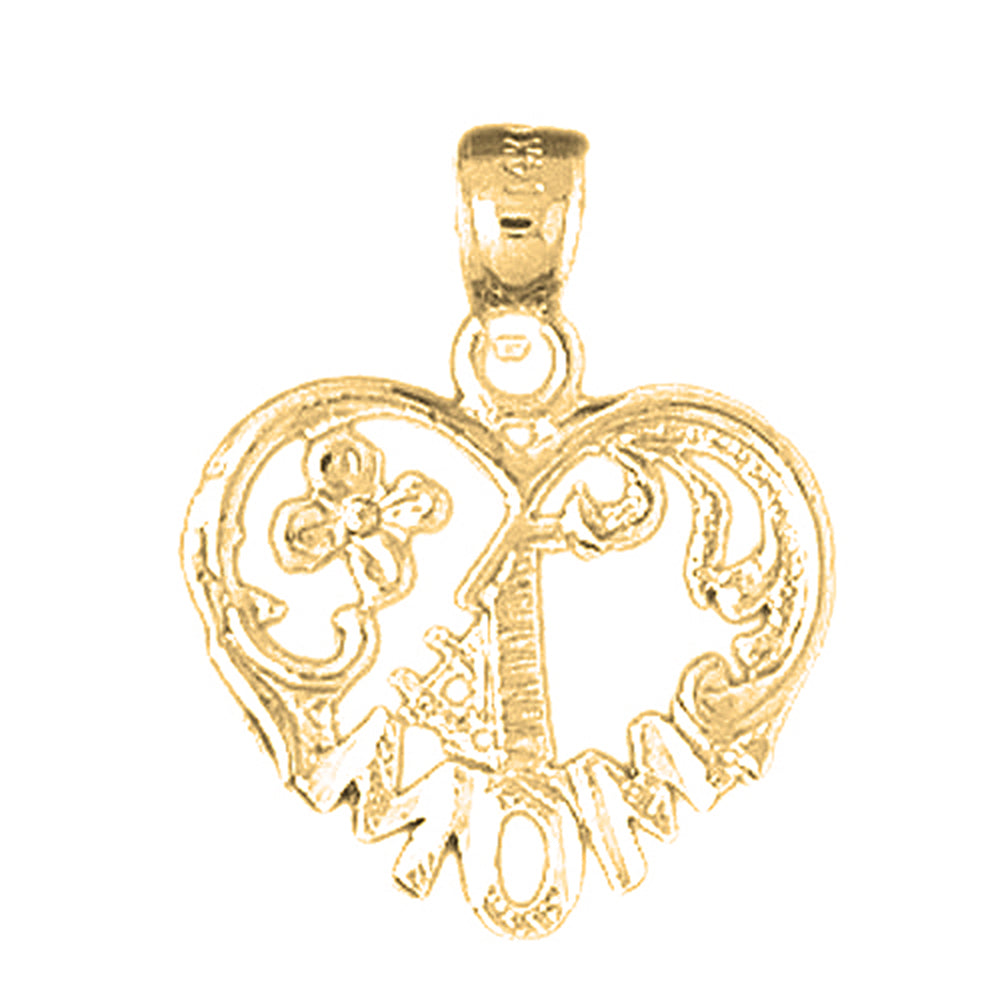 14K or 18K Gold #1 Mom Pendant