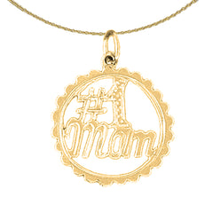 14K or 18K Gold #1 Mom Pendant