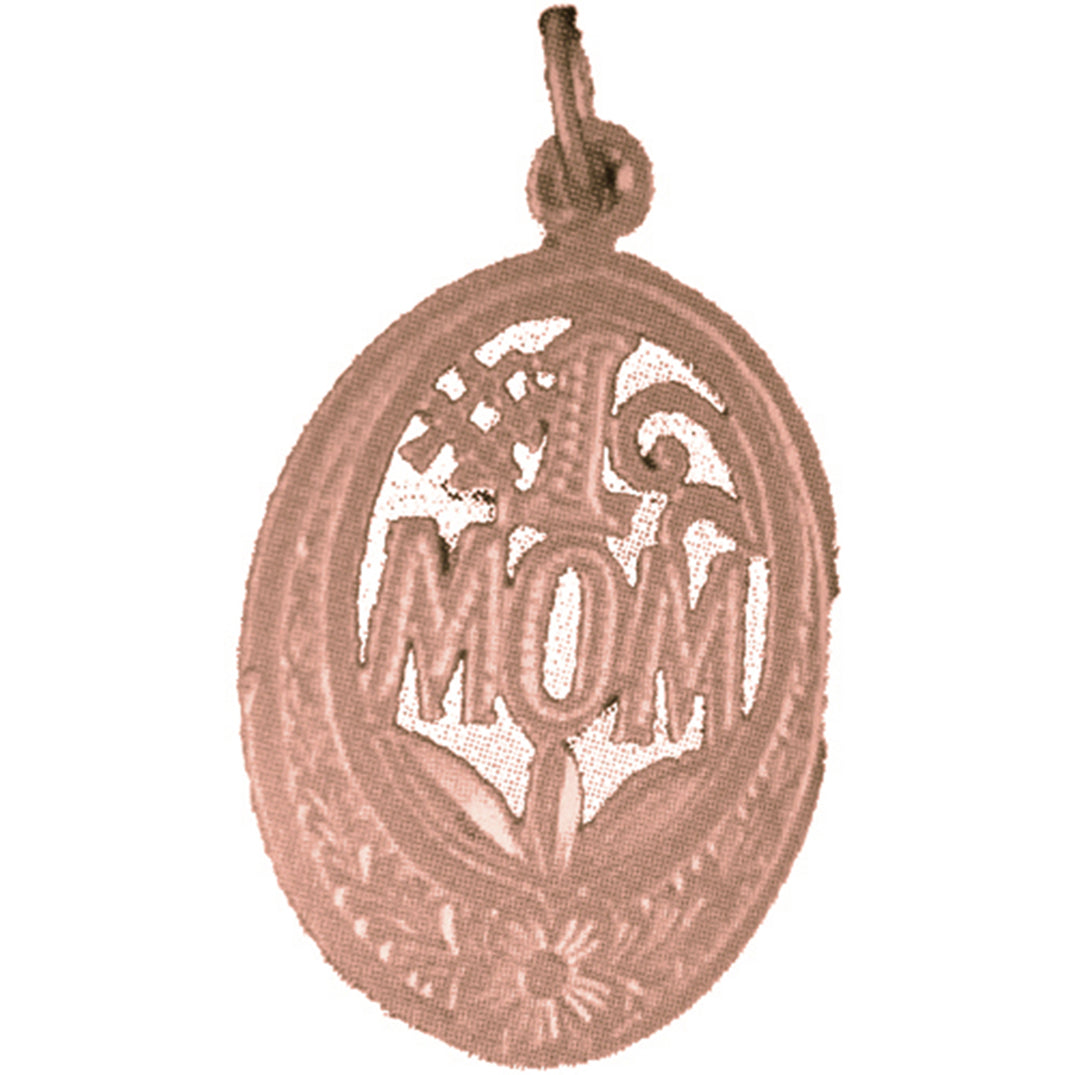 14K or 18K Gold #1 Mom Pendant