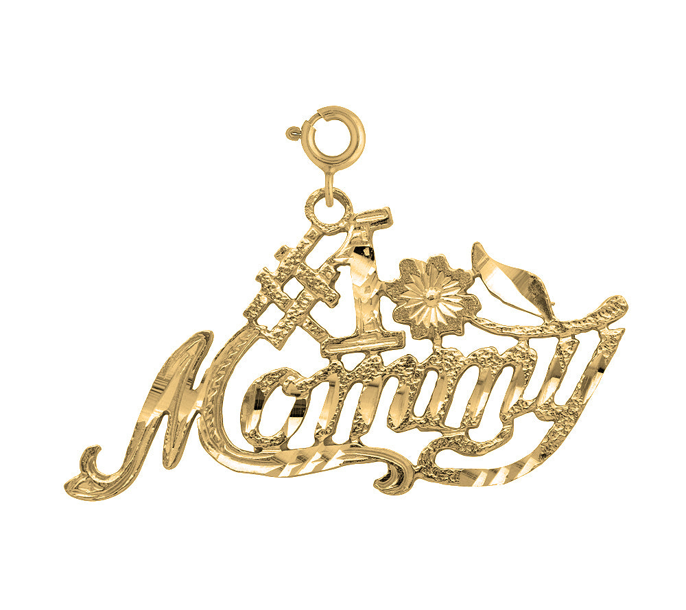 14K or 18K Gold #1 Mommy Pendant