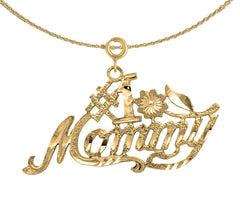 14K or 18K Gold #1 Mommy Pendant