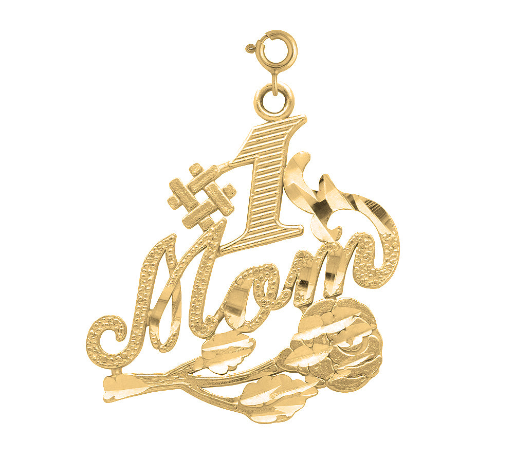 14K or 18K Gold #1 Mom Pendant