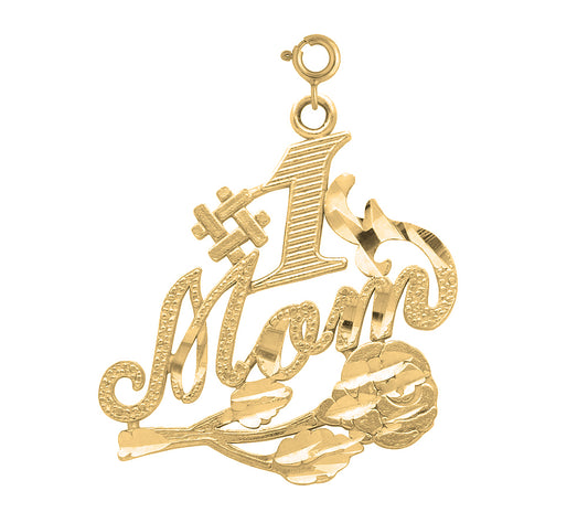 14K or 18K Gold #1 Mom Pendant