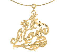 14K or 18K Gold #1 Mom Pendant