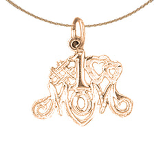 14K or 18K Gold #1 Mother Pendant