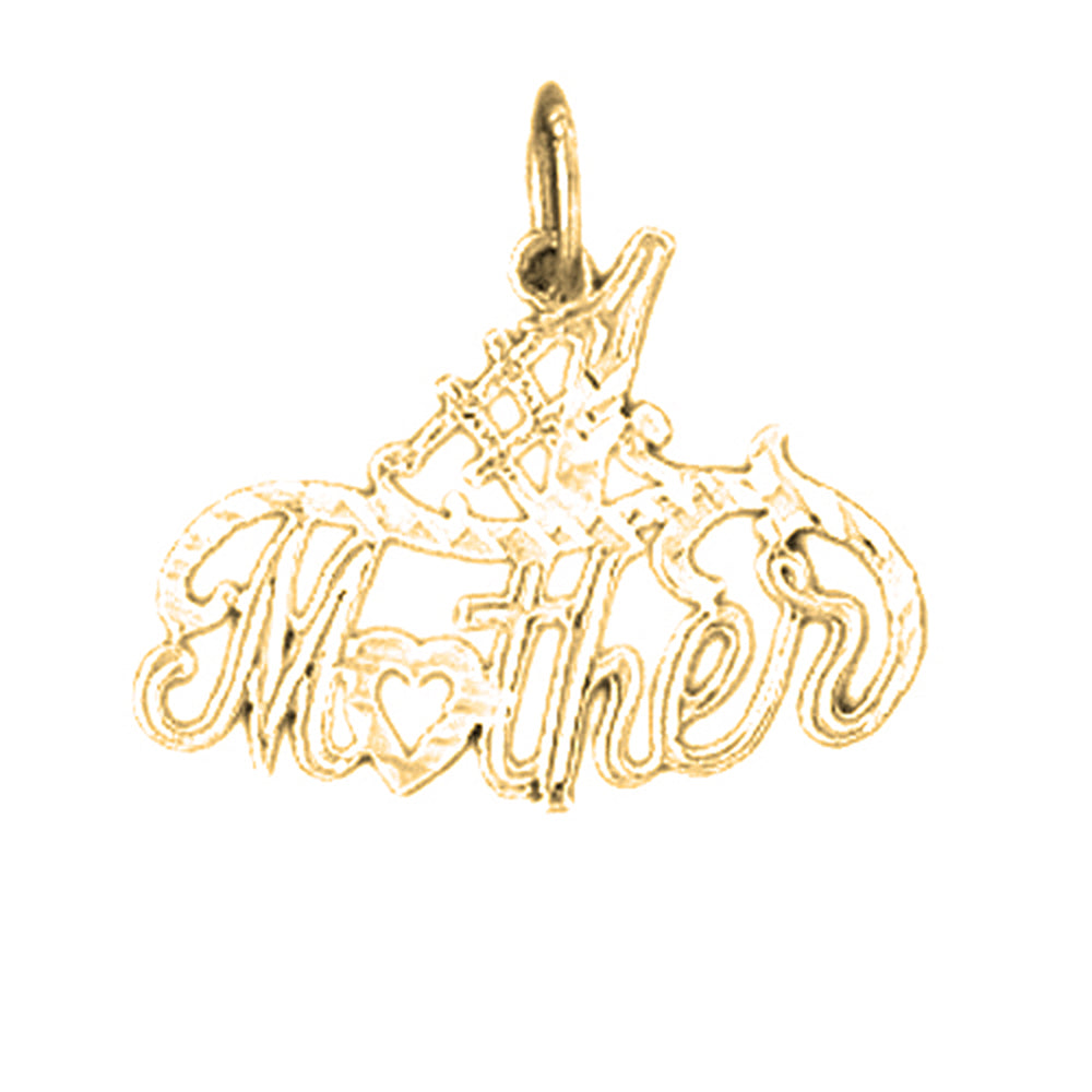 14K or 18K Gold #1 Mother Pendant