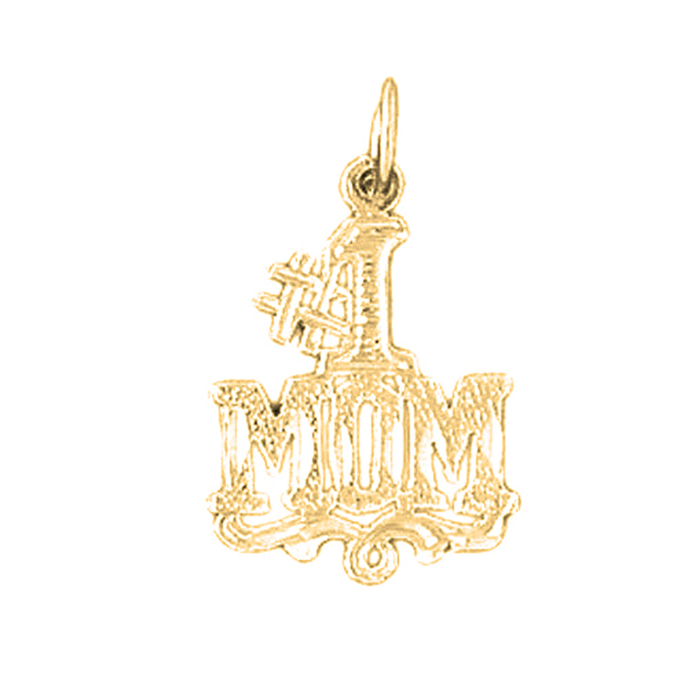 14K or 18K Gold #1 Mom Pendant