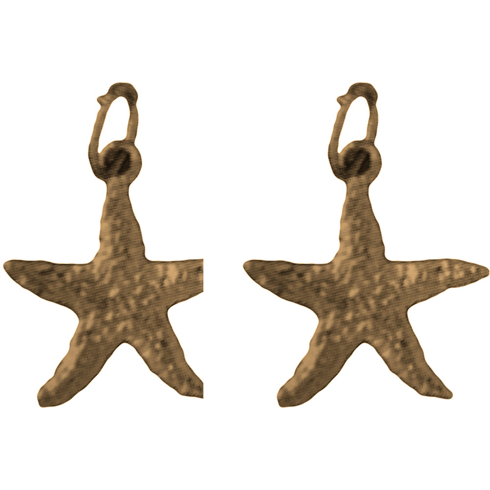 Yellow Gold-plated Silver 19mm Starfish Earrings