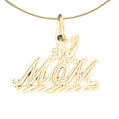 14K oder 18K Gold #1 Mom Anhänger