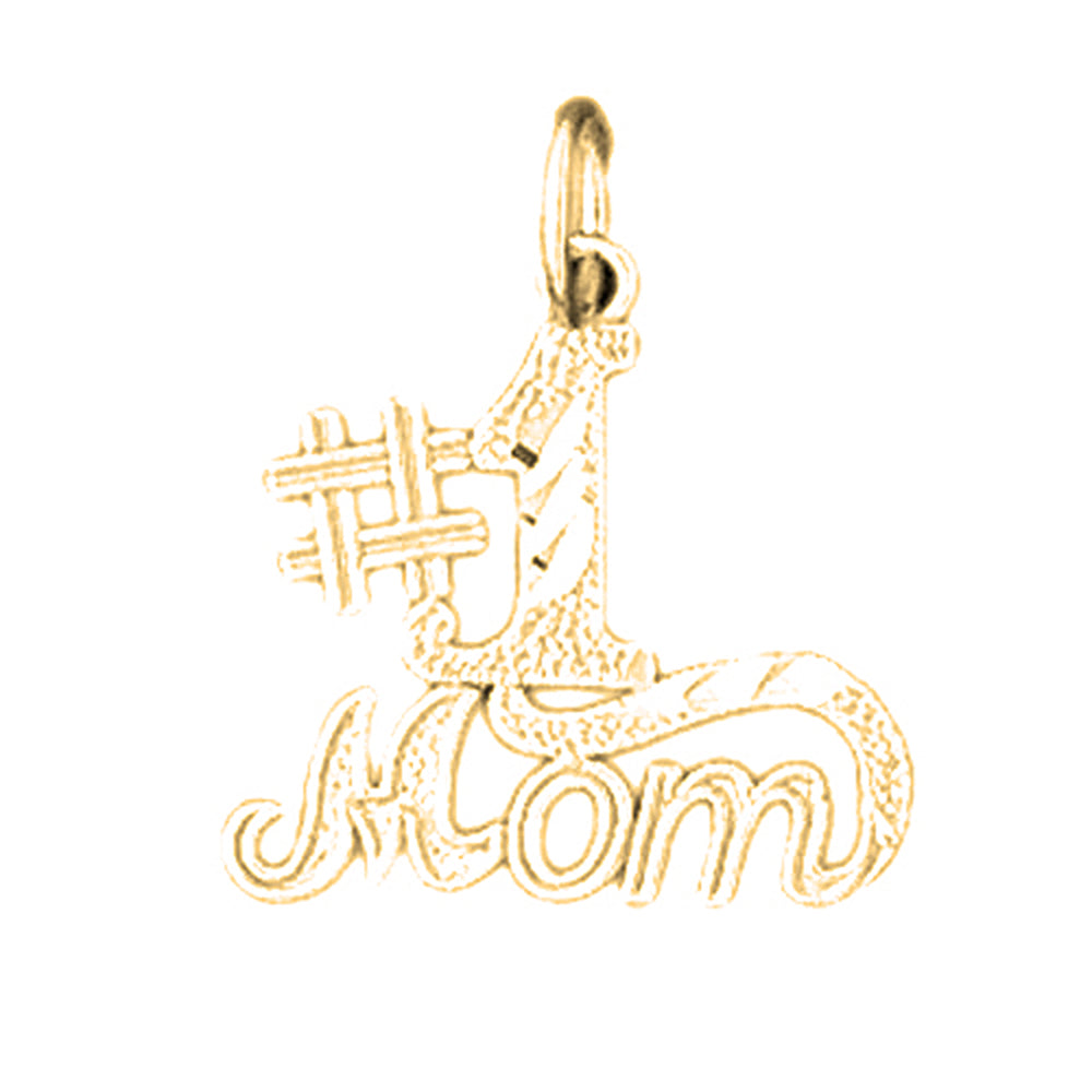 14K or 18K Gold #1 Mom Pendant