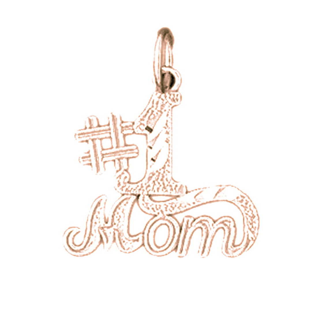 14K or 18K Gold #1 Mom Pendant