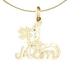 14K or 18K Gold #1 Mom Pendant