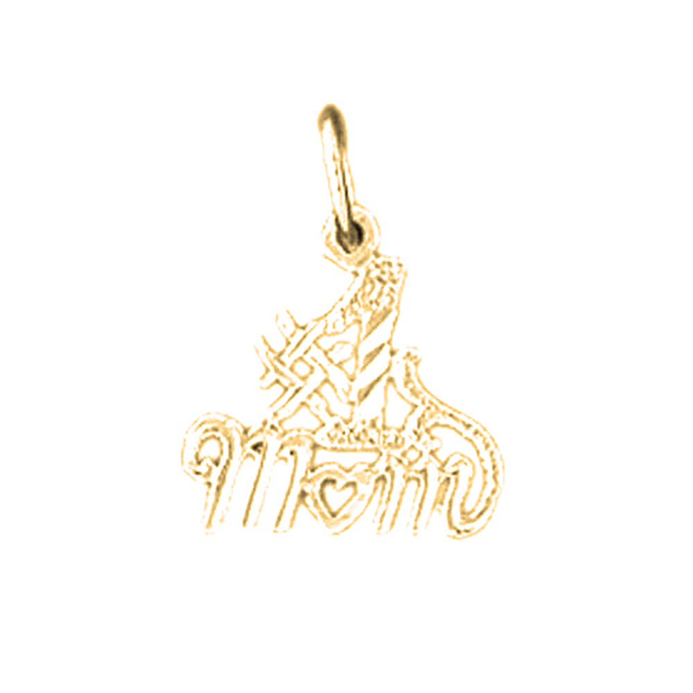 14K or 18K Gold #1 Mom Pendant