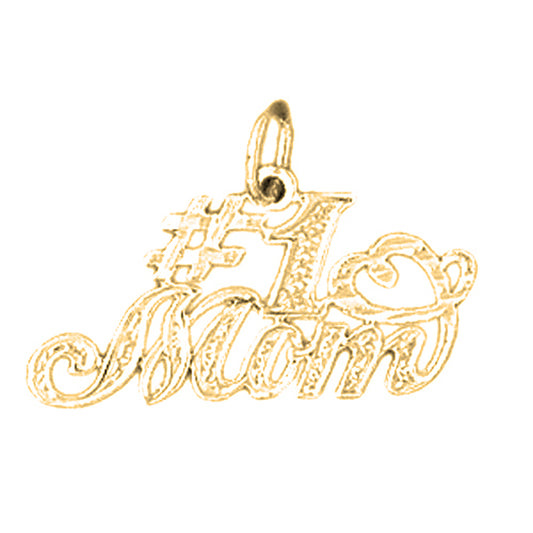 14K or 18K Gold #1 Mom Pendant