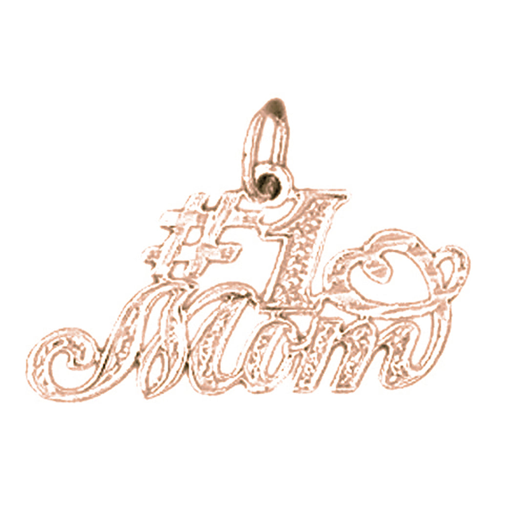 14K or 18K Gold #1 Mom Pendant