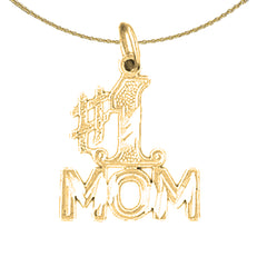 14K oder 18K Gold #1 Mom Anhänger