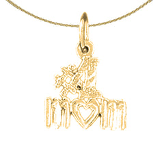 14K or 18K Gold #1 Mom Pendant