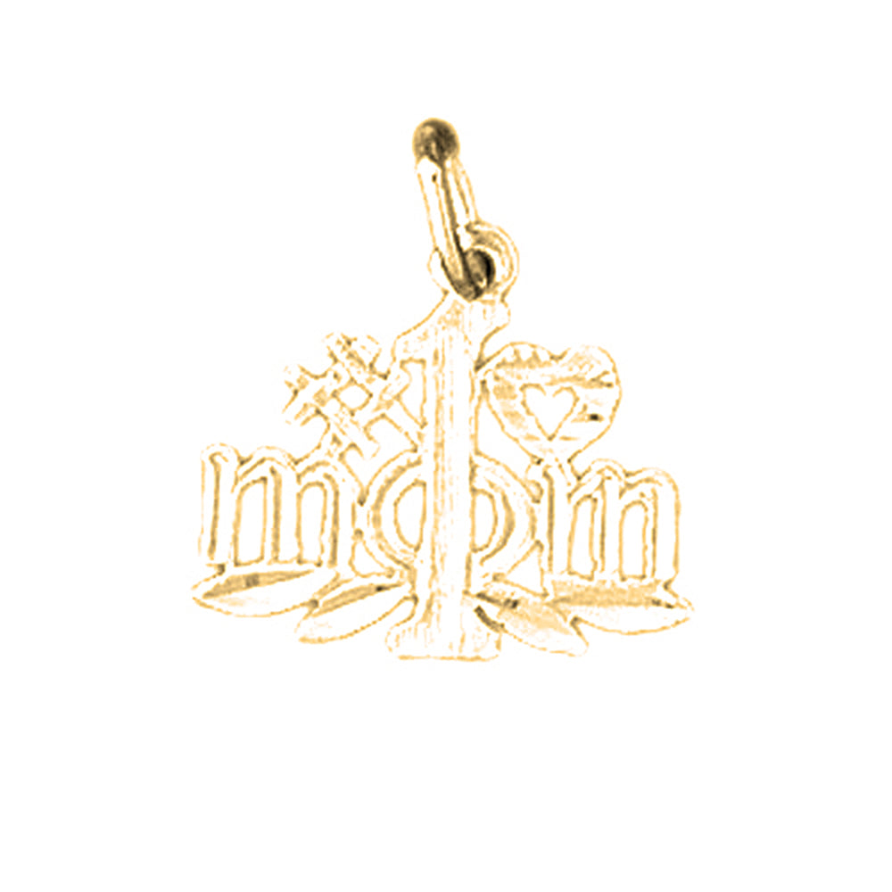 14K or 18K Gold #1 Mom Pendant