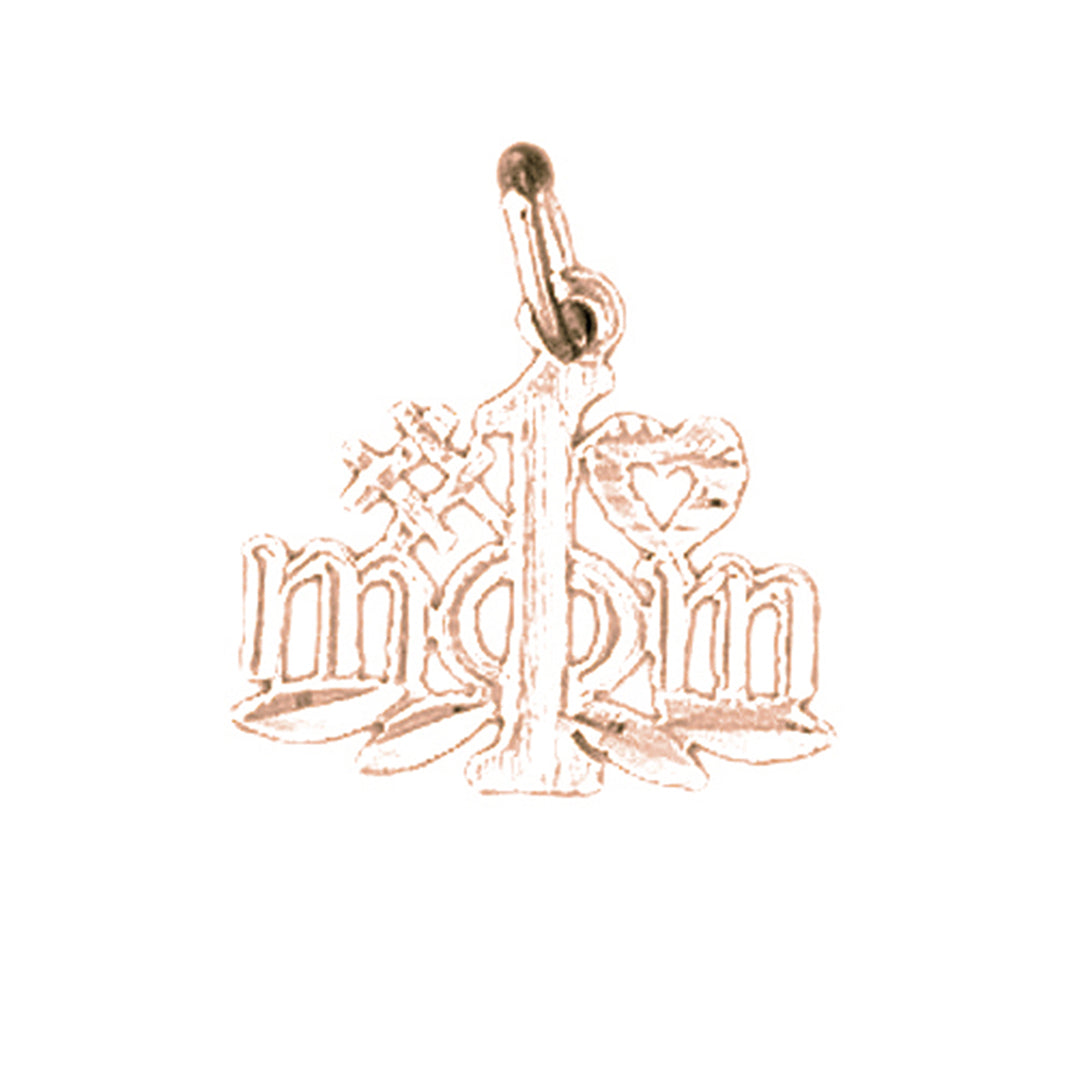 14K or 18K Gold #1 Mom Pendant