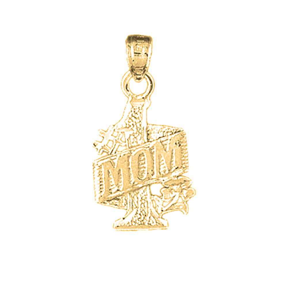 14K or 18K Gold #1 Mom Pendant