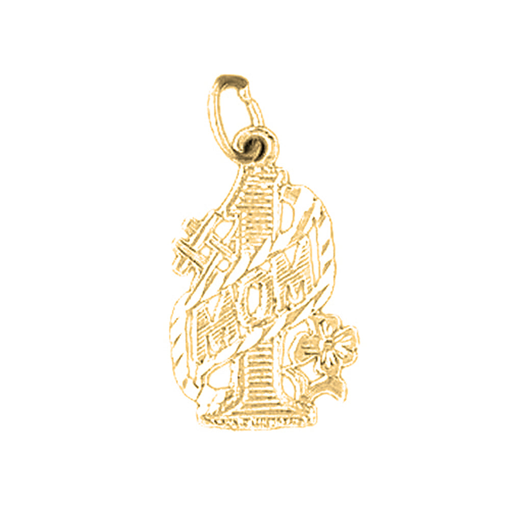 14K or 18K Gold #1 Mom Pendant