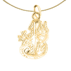 14K or 18K Gold #1 Mom Pendant