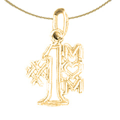 14K or 18K Gold #1 Mom Pendant