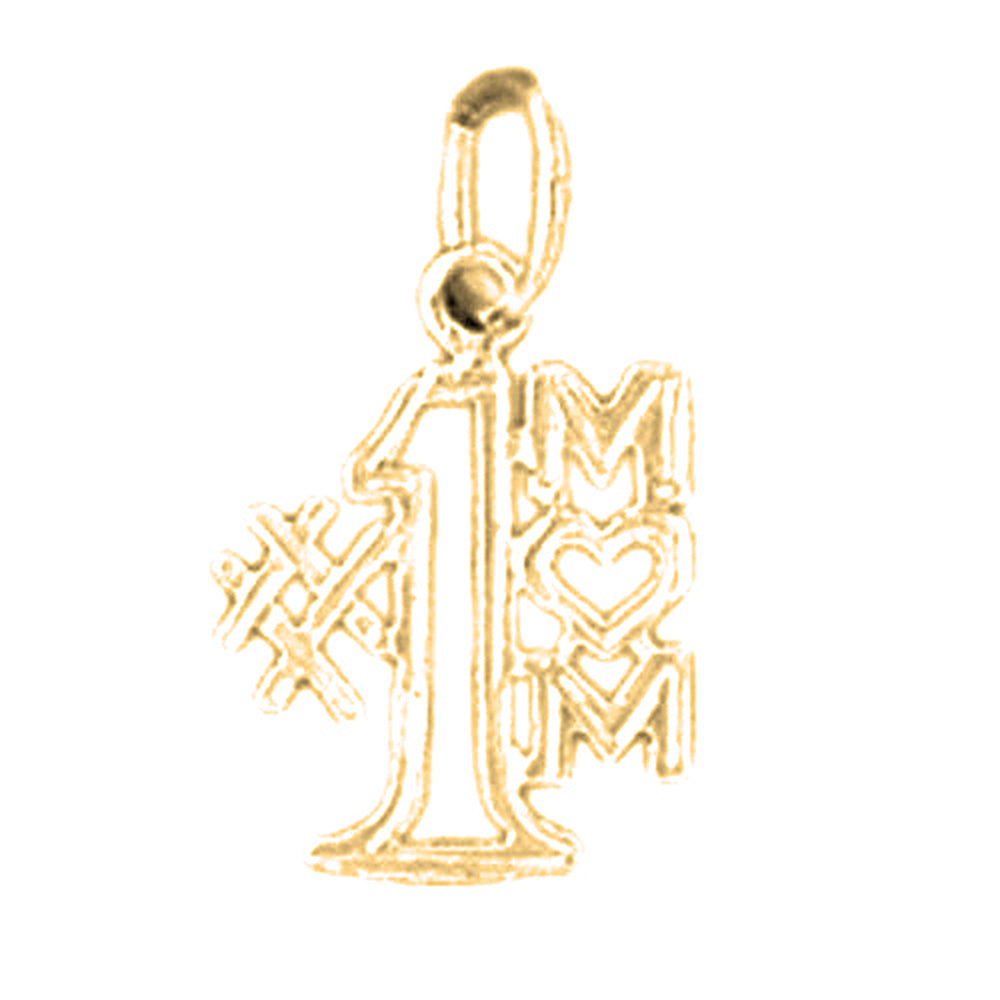 14K or 18K Gold #1 Mom Pendant