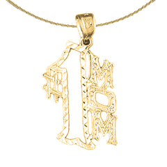 14K or 18K Gold #1 Mom Pendant