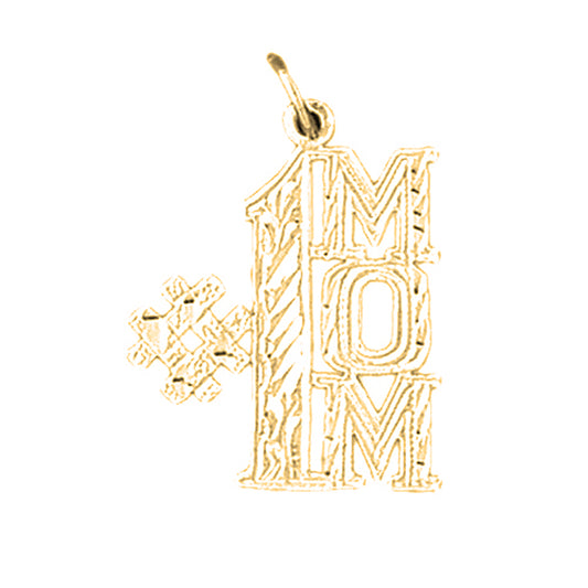 14K or 18K Gold #1 Mom Pendant