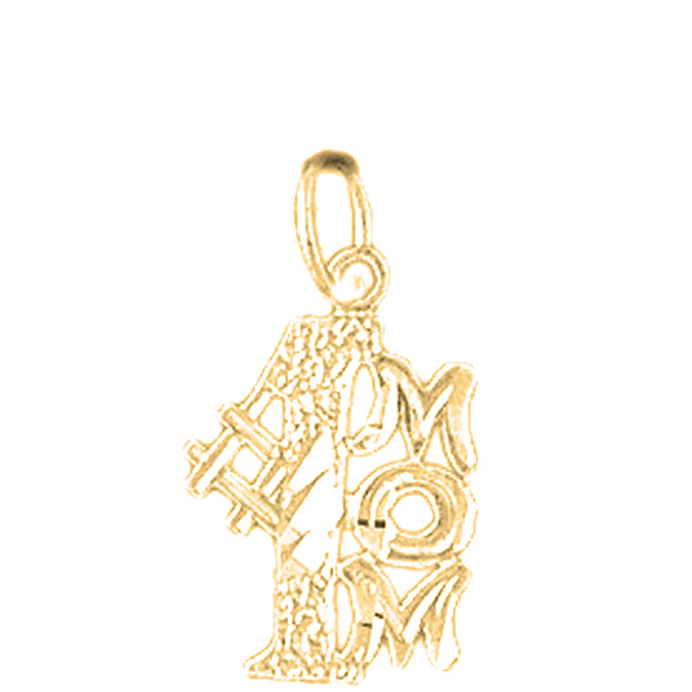 14K or 18K Gold #1 Mom Pendant