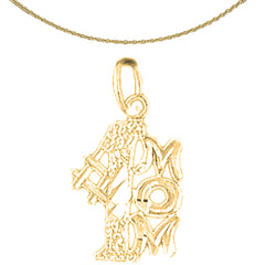 14K or 18K Gold #1 Mom Pendant