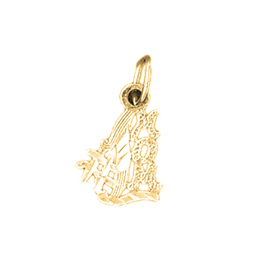 14K or 18K Gold #1 Mom Pendant