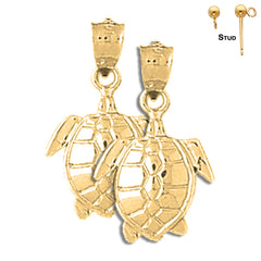 14K or 18K Gold Turtles Earrings