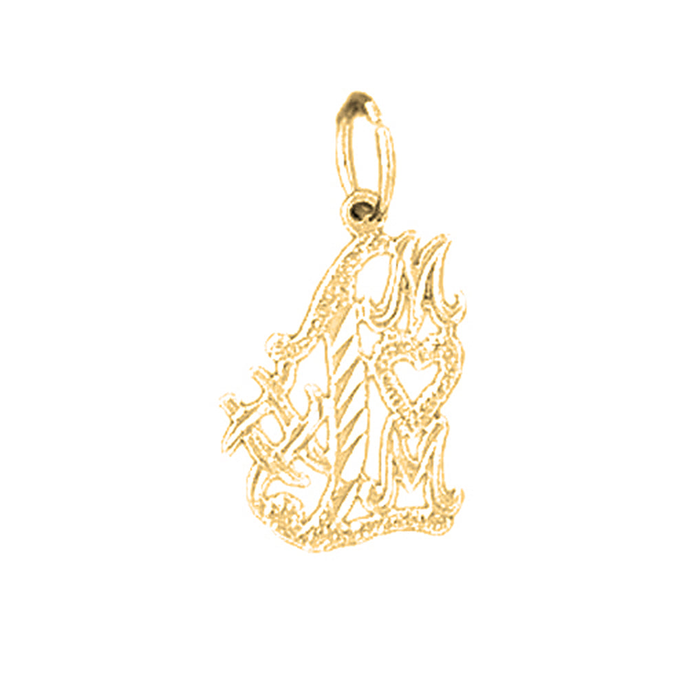 14K or 18K Gold #1 Mom Pendant