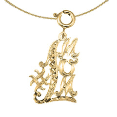 14K or 18K Gold #1 Mom Pendant