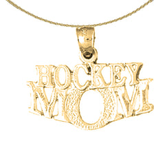 14K or 18K Gold Hockey Mom Pendant