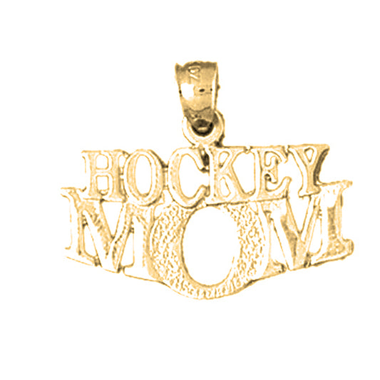 14K or 18K Gold Hockey Mom Pendant