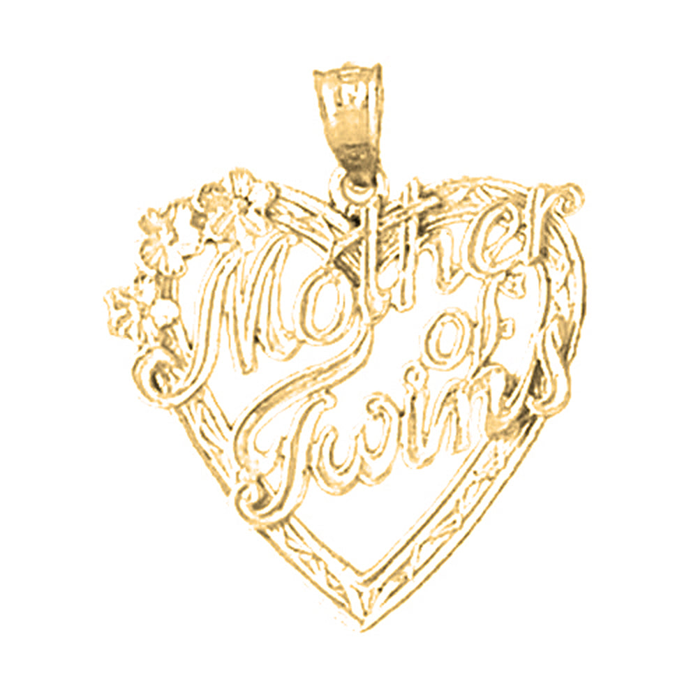 10K, 14K or 18K Gold Mother Of Twins Pendant