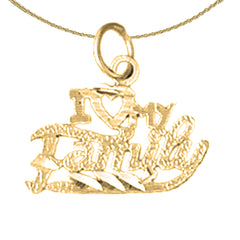 14K or 18K Gold I Love My Family Pendant