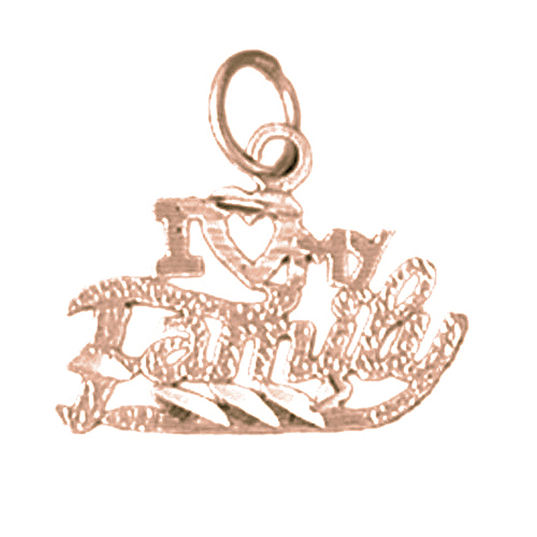 14K or 18K Gold I Love My Family Pendant