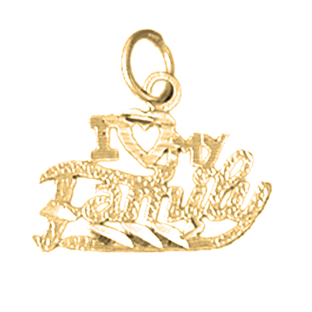 14K or 18K Gold I Love My Family Pendant