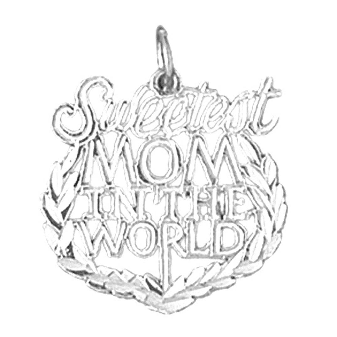 14K or 18K Gold Best Mom Pendant