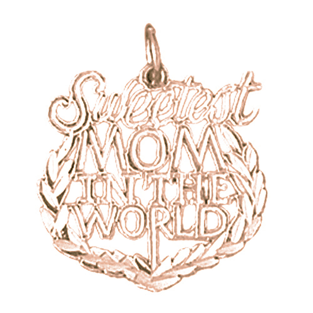 14K or 18K Gold Best Mom Pendant