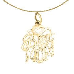 14K or 18K Gold Best Mom Pendant