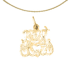 14K or 18K Gold Best Mom Pendant