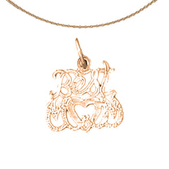 14K or 18K Gold Best Mom Pendant