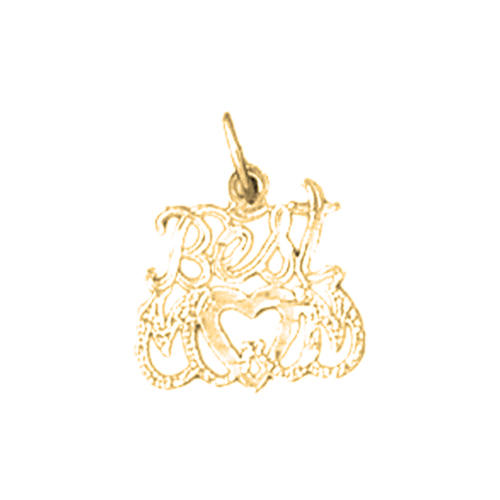 14K or 18K Gold Best Mom Pendant