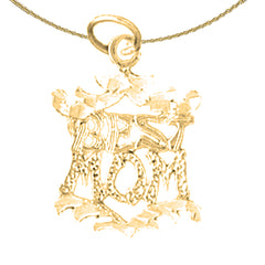 14K or 18K Gold Best Mom Pendant