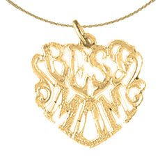 14K or 18K Gold Best Mom Pendant